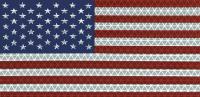 2HGY2 American Flag Decal, Reflect, 6.5x3.75 In