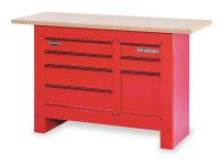2HUH6 Workbench, 60Wx24Dx30-1/2 to 34-1/2 in. H
