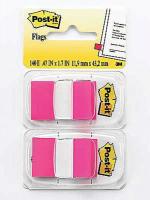 2JCG3 Sticky Flags, 1 x 1-3/4 In., Pink, PK24