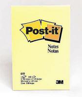 2JCH5 Sticky Notes, 4 x 6 In., Yellow, PK72