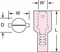 2DUP4 Male Disconnect, Red, 22 to 18 AWG, PK1000