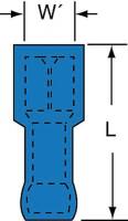 2GAH4 Female Disconnect, Blue, 16to14 AWG, PK1000