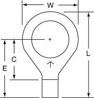 2JJX2 Ring Terminal, Bare, Brazed12 to 10, PK500