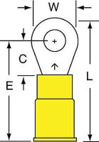 2JLZ2 Ring Terminal, Yellow, Brazed, 12-10, PK500