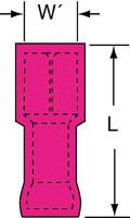 2JKC6 Female Disconnect, Red, 22 to 18AWG, PK1000