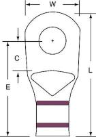 2JKK1 Ring Terminal, Brown, Brazed, 2 AWG, PK100