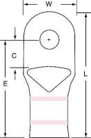 2JKN7 Ring Terminal, Red, Brazed, 1/0 AWG, PK100