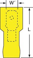 2JLJ7 Male Disconnect, Yellow, 12 to 10AWG, PK500