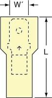 2JLT9 Male Disconnect, Yellow, 12 to 10AWG, PK500