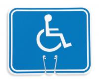 2KCV4 Traffic Cone Sign, White/Blue, Handicapped