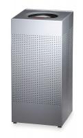 2KDR6 Square Waste Receptacle, Silver, 24 G