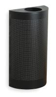 2KDT6 Half Round Waste Receptacle, 12G, Black