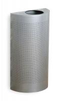 2KDT7 Half Round Waste Receptacle, 12G, Silver