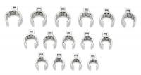 2KGJ2 Crowfoot Socket Set, 1/2 Dr, Flare, 15 PC