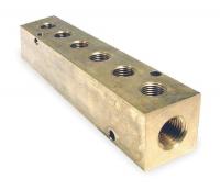 2KHN5 Manifold, 1/4 In Inlet, 6 Outlets, Brass