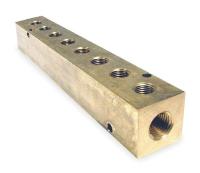 2KHP2 Manifold, 3/8 In Inlet, 8 Outlets, Brass