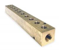 2KHP3 Manifold, 3/8 In Inlet, 10 Outlets, Brass