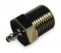 5NJD8 Male Connector, 10-32x5/32 In Barb, Brass