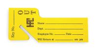 2KKA6 Replacement Out Tag, Yellow, PK 100