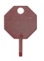 2KKE1 Replacement Key Tag, Red, PK 100