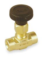 2KLC7 Needle Valve, Straight, Brass, 1/4 In., FNPT