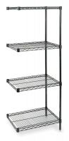 2KPR3 Shelving, Add-On, H 74, W 36, D 18, Black