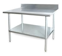 2KRD7 Adj Worktable, W 72 In, D 30 In, SS, w/Shelf