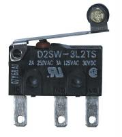 2KRY8 Mini Sealed Swch, 3A, SPDT, Hinge Rolr Levr