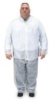 2KTP6 Disposable Collared Shirt, White, S, PK25