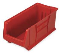 2KVW9 Stack Bin, H 9 3/4, L 28 3/8, W 10, Red