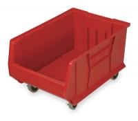 2KVX4 Moblie Stack Bin, Red, w/4 Swivel Casters