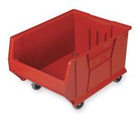 2KVX8 Moblie Stack Bin, Red, w/4 Swivel Casters