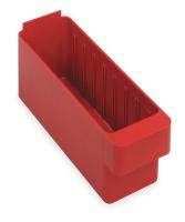 2KWC5 Shelf Bin, L 17 5/8, W 3 3/4, H 4 5/8, Red