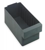 2KWC7 Shelf Bin, L 17 5/8, W 5 9/16, H 4 5/8, Gray