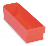 2KWC8 Shelf Bin, L 17 5/8, W 5 9/16, H 4 5/8, Red