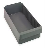 2KWD1 Shelf Bin, L 17 5/8, W 8 3/8, H 4 5/8, Gray