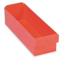 2KWD4 Shelf Bin, L 23 7/8, W 5 9/16, H 4 5/8, Red