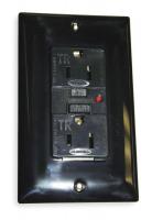 2KWK3 GFCI Receptacle, 15A, Industrial, Black