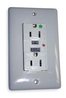 2KWK8 GFCI Receptacle, 15A, Hospital, LED, Gray