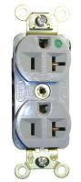 2LBX7 Receptacle, Illuminated, 5-20R, 125V, Gray