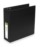 2LJN6 Binder, D-Ring, 4in, Vinyl, Blk