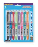 2LTT5 Felt Tip Pen, Stick, Medium, Multi, PK 8