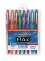 2LTV6 Felt Tip Pen, Stick, Medium, Multi, PK 8