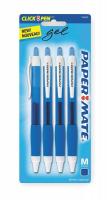 2LTX9 Gel Pen, Retractable, Medium, Blue, PK 4
