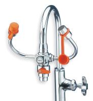 2LVE7 Eyewash w/Diverter, Faucet Mount, 6-3/4 W