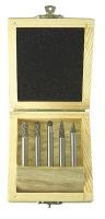 2LYT3 Carbide Bur Set, Dbl Cut, 1/4 In, 5 Pcs