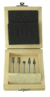 2LYT4 Carbide Bur Set, Single Cut, 1/8 In, 5 Pcs