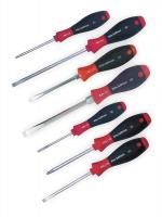 2MPL6 Screwdriver Set, Hex And Round, 7 PC