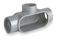 2NE40 Conduit Body, T Style, 3/4 In, Gray Iron