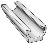 2NJD6 Half Round w/Flange, 0.468In Rad, 10Ft, Wht